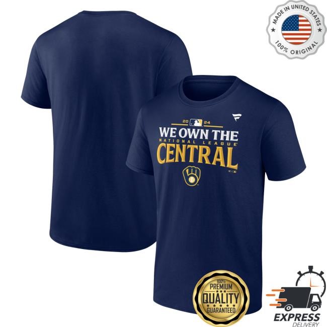 Milwaukee Brewers Fanatics Navy 2024 Nl Central Division Champions Locker Room Shirt
