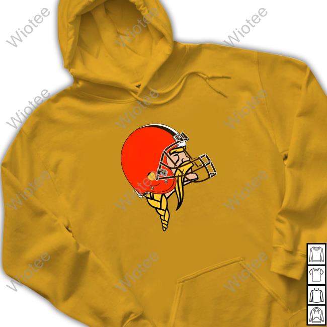 Minnesota Vikings Logo Wearing Cleveland Browns Logo Shirt Official Vikings Logo Wearing Browns Logo Tee