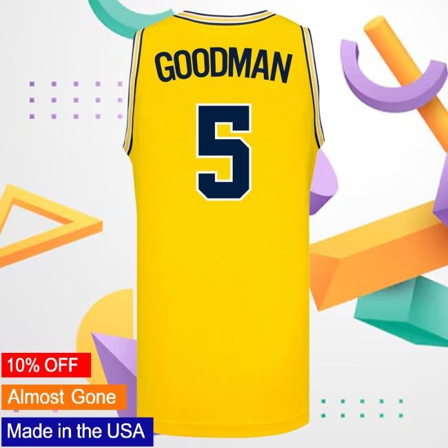 Michigan Wolverines #5 Oscar Goodman Student Athlete Maize Basketball Jersey Hot Shirt The M Den Shop Official