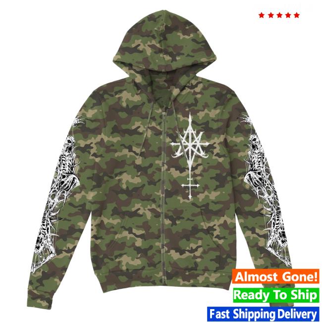 Official Indie Merch Store Shop Aborted "Crest" Zip Popover Hoodie IndieMerchStore