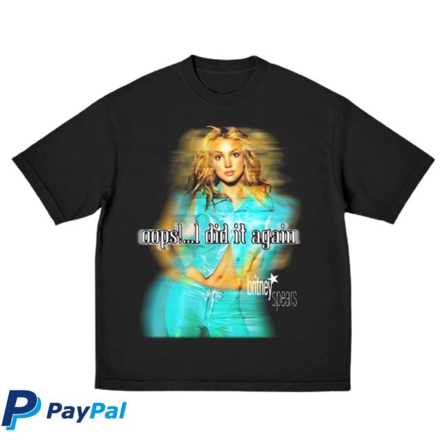 Official Britney Spears Merch Store Britney Spears Oops!... I Did It Again Black Top Shirt Official Britney Spears Merch Store Britney Spears Oops!... I Did It Again Black Tee