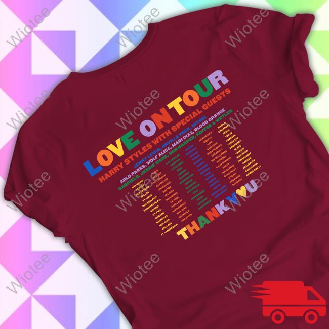 Love On Tour Thank You Hoodie Official Harry Styles Merch Love On Tour Harry Styles With Special Guests Thank You Hoodie