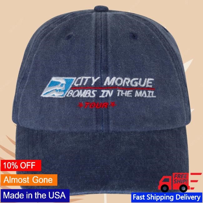 Official City Morgue Merch City Morgue Bombs In The Mail Tour Courier Hat City Morgue Clothing