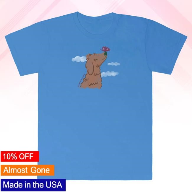 We Rate Dogs Merch Watercolor Butterfly Tee - Pacific Blue