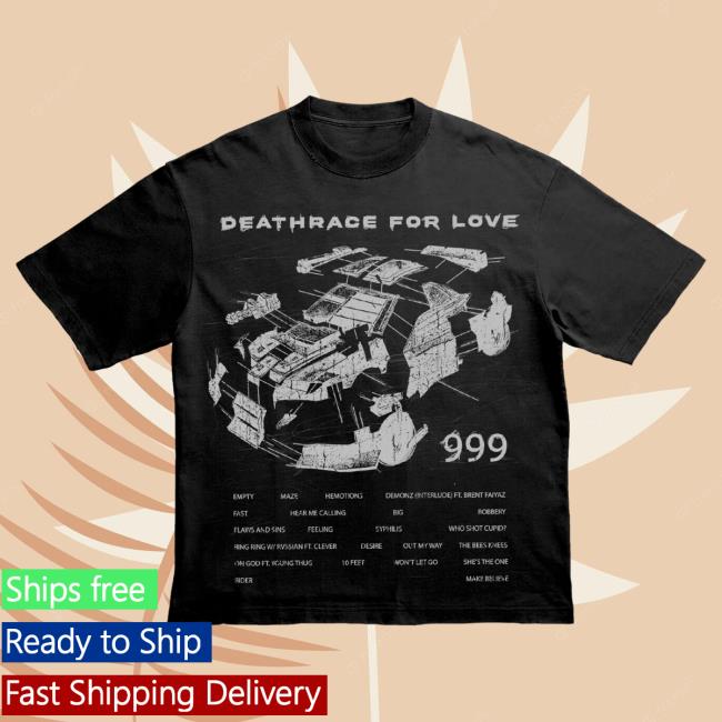 Official 999 Club Juice Wrld Merch Store Wrecked Tee Shirt Black 999Club Clothing JuiceWrld