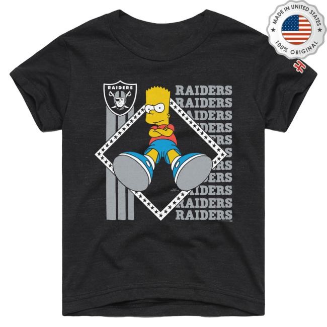 Official Las Vegas Raiders Homage x The Simpsons Youth Top Shirt - Black Official Las Vegas Raiders Homage x The Simpsons Youth T Shirt - Black