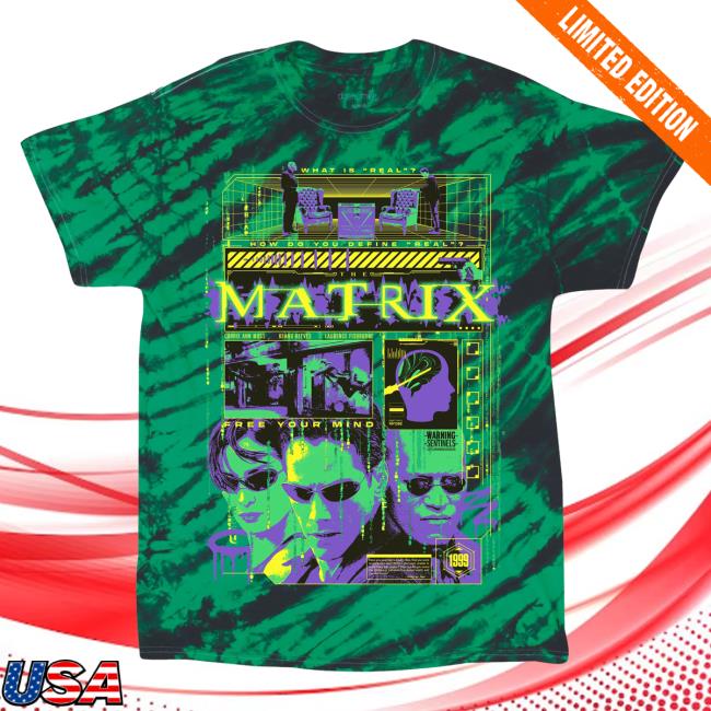 Official Studiohouse Designs The Matrix Tie Dye Tee Shirt Electro Magnetic Pulse (Green)