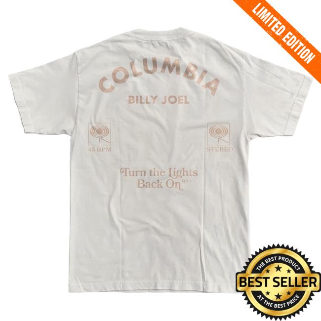 Official Billy Joel Merch Store Billy Joel Turn The Lights Back On Columbia Natural Shirt New - Online Exclusive Billy Joel Apparel Clothing Shop