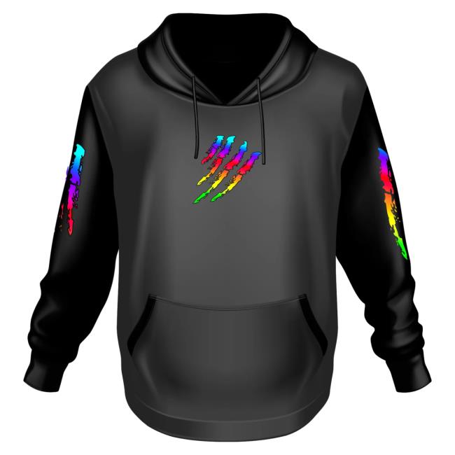 Official 6ix9ine Merch Store Tekashi 6Ix9ine Black Hoodie Tata Claw Rainbow