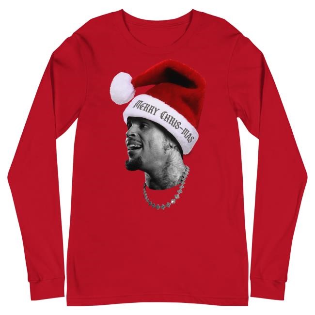 Official Chris Brown Merch Store Merry Chris-Mas Big Head Long Sleeve T-Shirts Official Chris Brown Merch Store Merry Chris-Mas Big Head Long Sleeve T-Shirt
