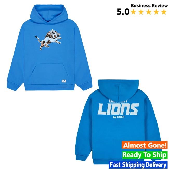 Official Golf Wang Merch Lions Cutout Hoody Blue by Golf Wang x NFL