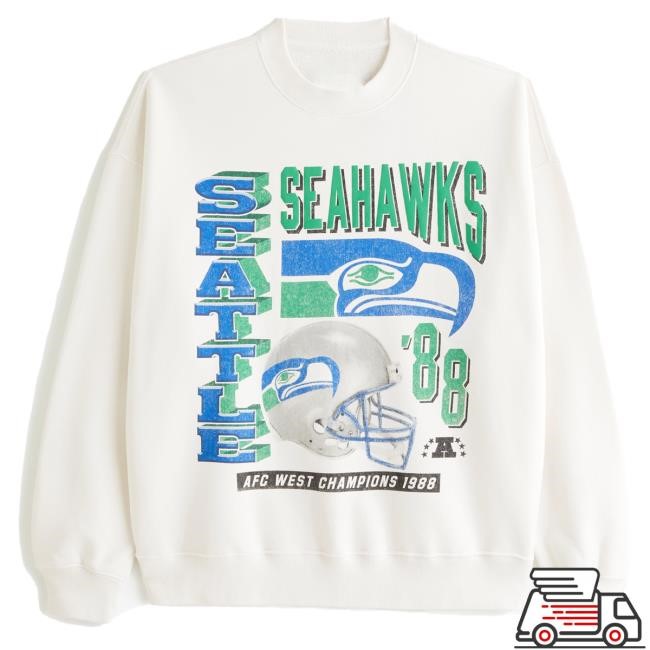 Official Abercrombie And Fitch Seattle Seahawks Graphic Crew Neck NFL by Abercrombie