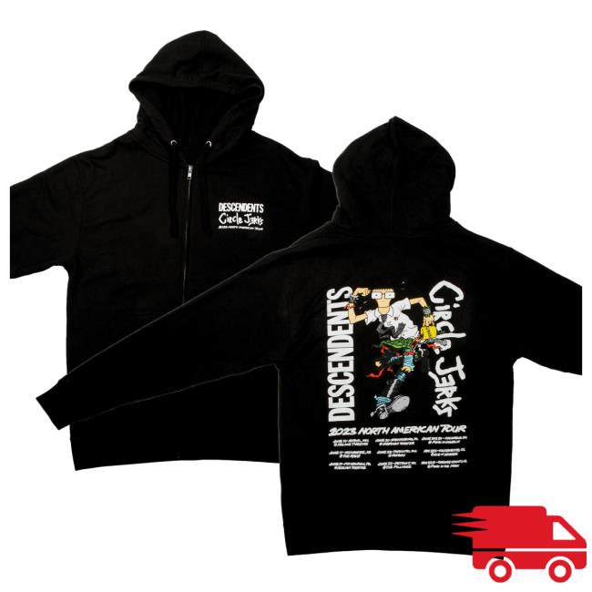 Official Kings Road Merch Store Circle Jerks X Descendents 2023 Tour Zip Up Sweatshirt Kings Road Shop CircleJerks