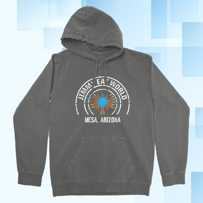 Official Jimmy Eat World Merch Phoenix Badge Popover Sweatshirt (Pigment Dyed Black)