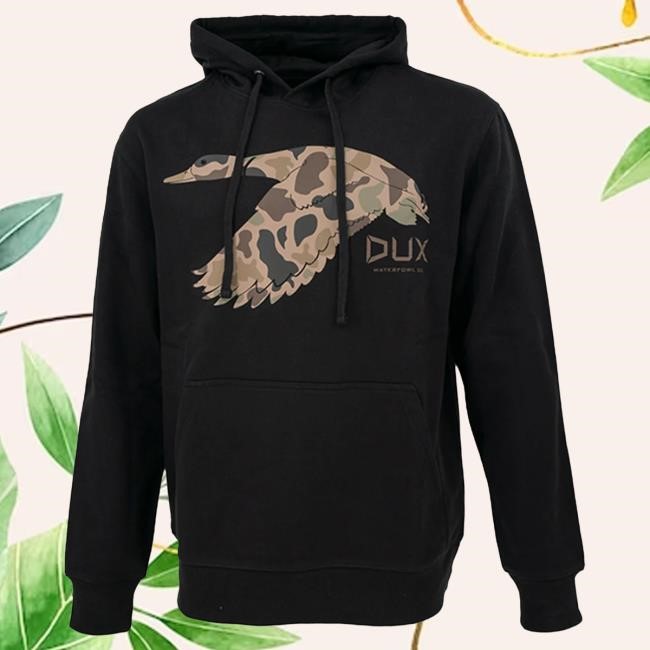 Official Dux Waterfowl Co DUX Old School Camo Mallard Crew neck Sweatshirt Duxwaterfowl