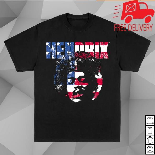 Jimi Hendrix Flag Top Shirt Black