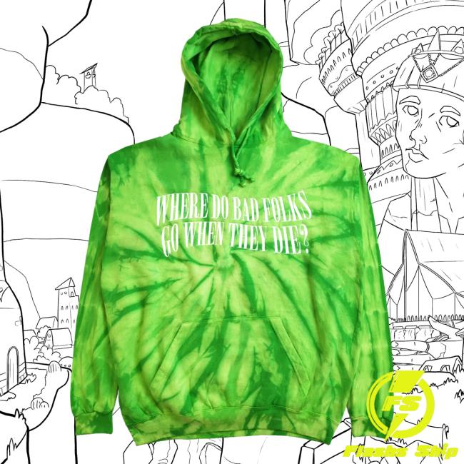 Official Misery Worldwide Misery Worldwide Bad Folks Green Tie Dye Crew neck Sweatshirt