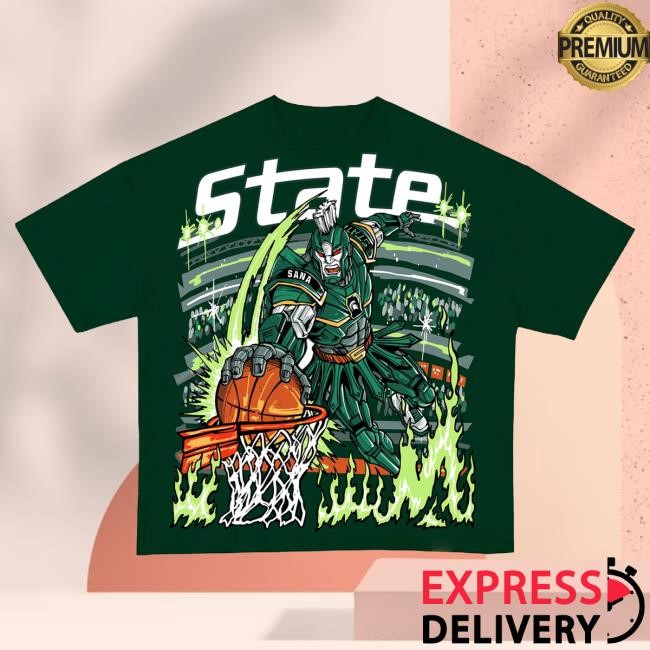 Spartan Court Energy MSU Court Gladiator Tee Green Sana Detroit