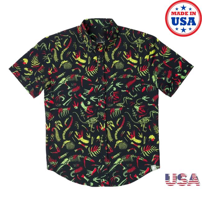 Official Rsvlts Store Clothing Jurassic Park Fossil Records Hawaii Hot Shirt
