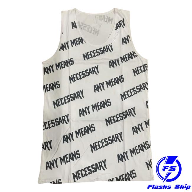 Official Any Means Necessary Clothing Any Means Necessary Tank Top Aop Tee White 3D All Over Print