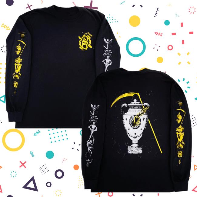 Official Hello Merch La Dispute Vase Long Sleeve T Shirt Black