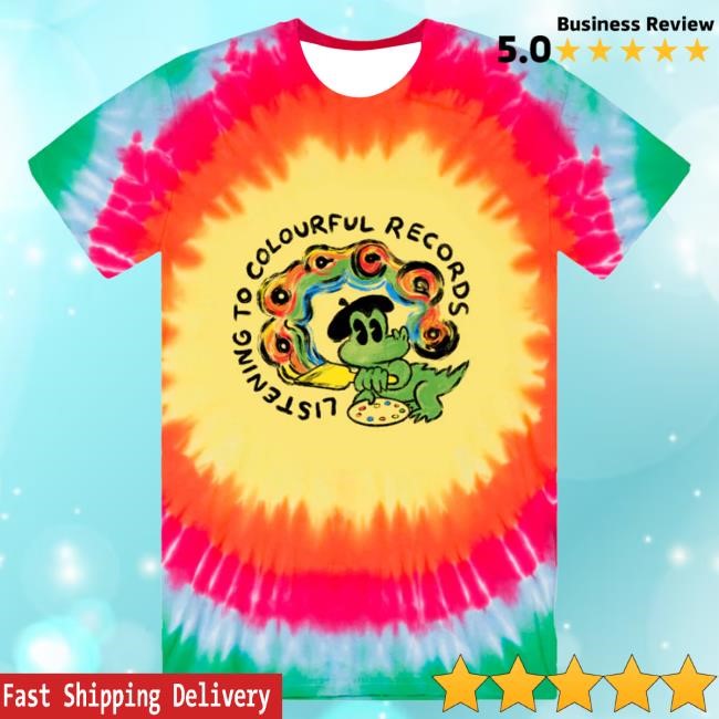 Official Doom Records Merch Store Shop King Gizzard and The Lizard Wizard Listening To Colourful Records Popover Shirt Tie Dye