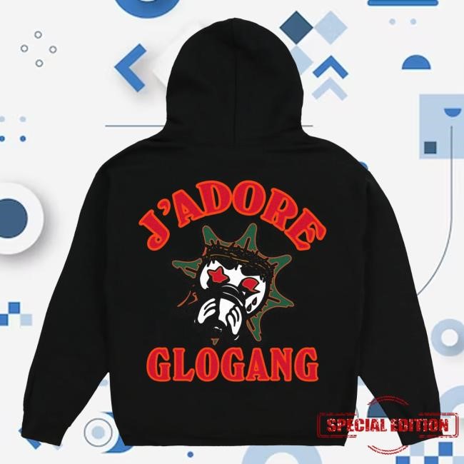 Official Glo Gang Merch Store Glo Gang J'Adore Pull Over Hoodie (Black) GloGang