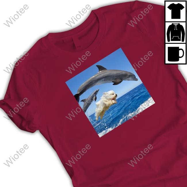 Dog Riding The Waves With The Dolphins T Shirts Dog Riding The Waves With The Dolphins Sweatshirt