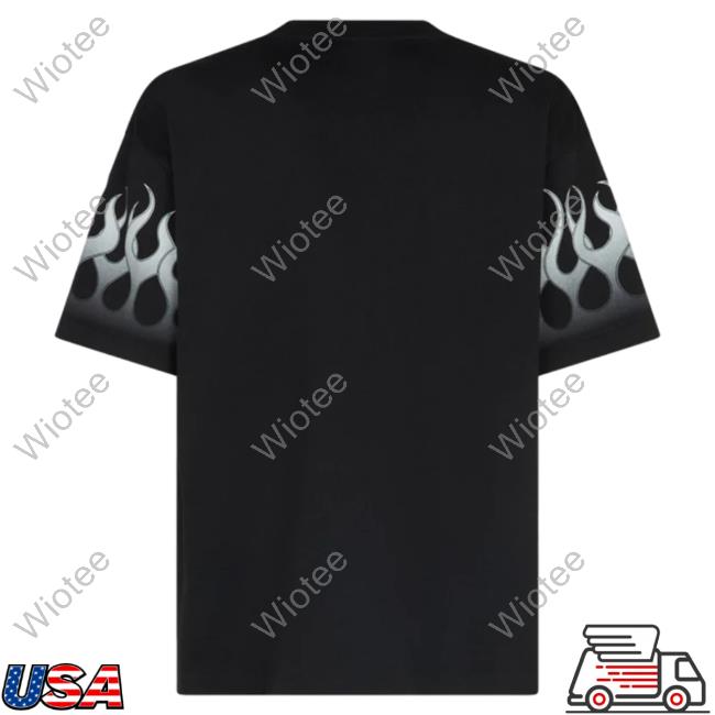 Official Vision Of Super Black Tees With Grey Gradient Flames Official Vision Of Super Black Shirt New With Grey Gradient Flames