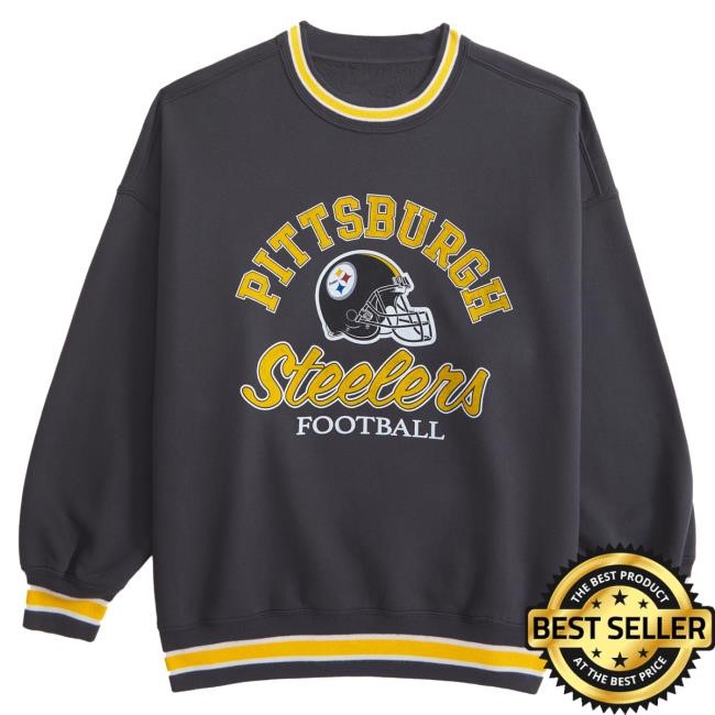 Official Abercrombie And Fitch Clothing Pittsburgh Steelers Vintage Sunday Crew Neck Sweatshirt NFL by Abercrombie Official Abercrombie And Fitch Shop Pittsburgh Steelers Vintage Sunday Sweater NFL by Abercrombie