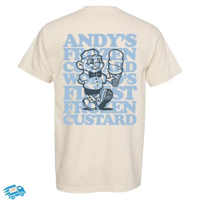 Official Andy's Frozen Custard Andy's Comfort Colors Hugh Shirts -Ivory Official Andy's Frozen Custard Andy's Comfort Colors Hugh Tees -Ivory