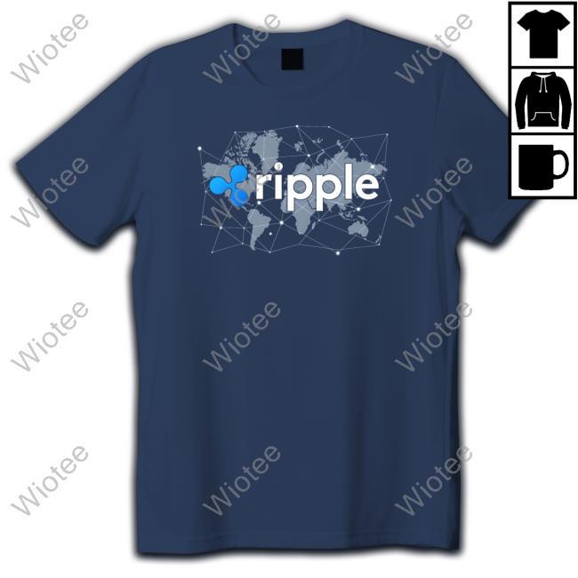 Official Ripple XRP Logo Crypto Trader World Map Blockchain Tshirt
