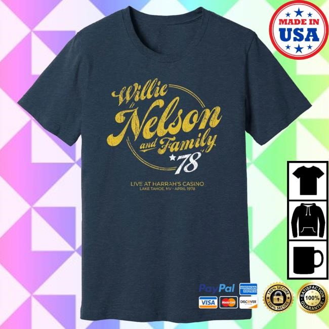 Willie Nelson - Willie Nelson & Family Live '78 Tee Shirt Willie Nelson Merch