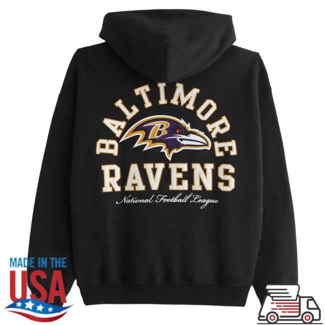 Official Abercrombie And Fitch Apparel Clothing Merch Baltimore Ravens Graphic Pullover Hoodie NFL by Abercrombie Store Shop