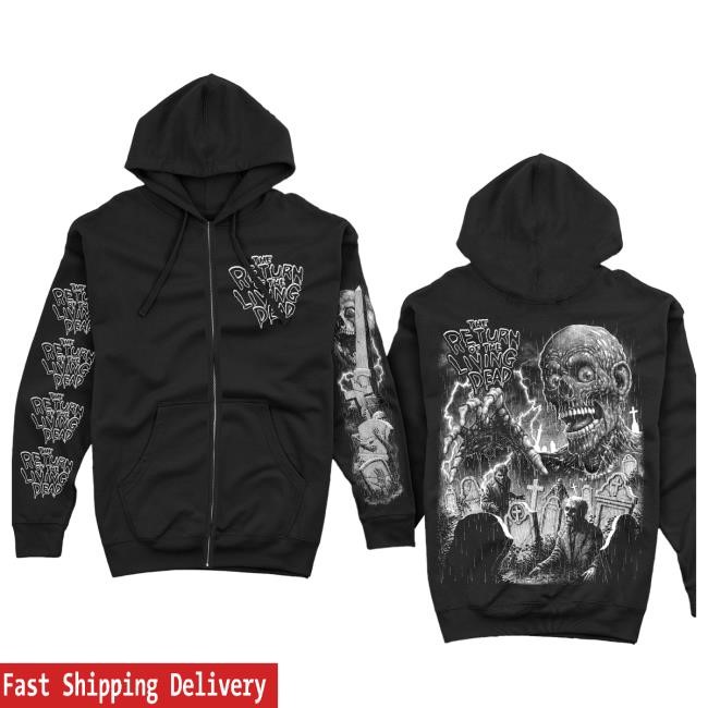Official Creep-O-Rama The Return of the Living Dead “Resurrection Cemetery” Zip up Attractive Hoodie Creep O Rama