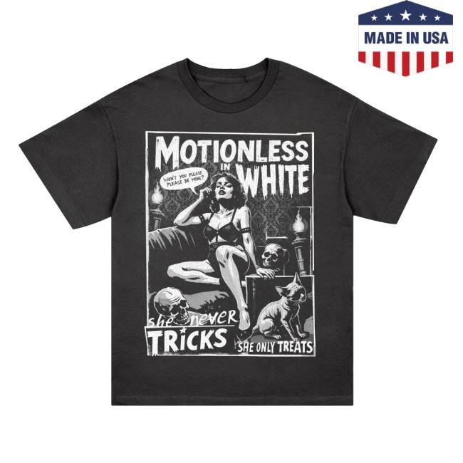 Tricks And Treats New Tee Motionless in White Store MIW Merch