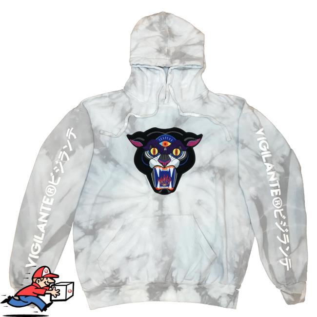 Official Vigilante Brand Merch Mike Ritch Panther Chenille Patch Tie Dye Problems With Authority Crew Silver VigilanteBrand Tie-Dye