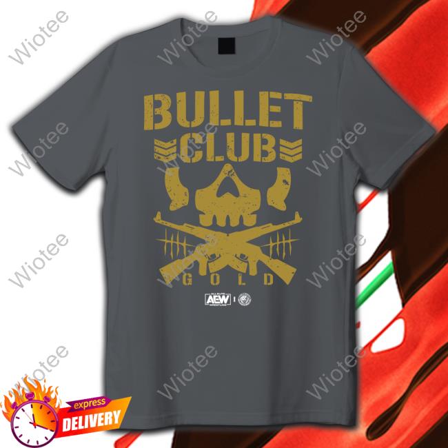 Official Aew X Njpw Bullet Club Gold T Shirt Pro Wrestling Tees Merch Aew X Njpw Bullet Club Gold Long Sleeve Shirt