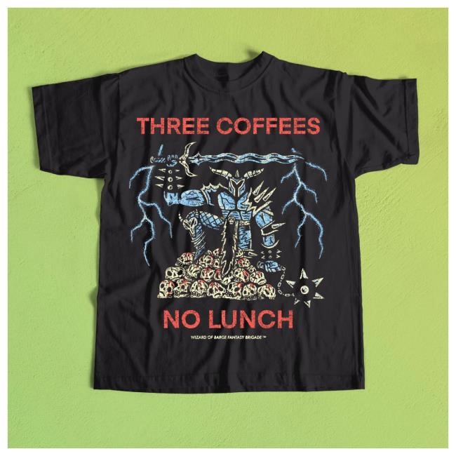Official Wizard Of Barge Three Coffees No Lunch Popover Shirt Wizardofbarge