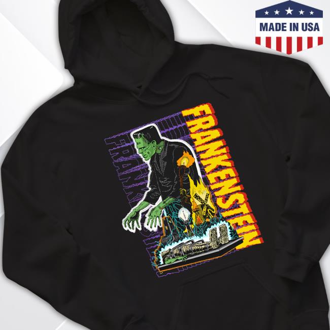 Official Frankenstein Retro Monster Long Sleeve T Shirt Official Frankenstein Retro Monster Crewneck Sweatshirt