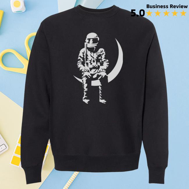 Official To The Stars Store Clothing Shop Store Moon Man Heavyweight Popover Hoodie Black