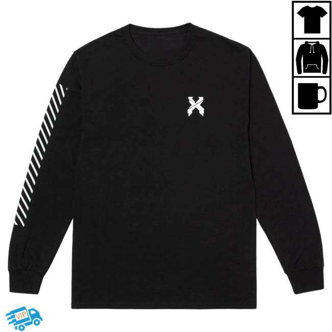 Official Excision Merch Sliced Logo Long Sleeve Tshirt (Black) Official Excision Merch Sliced Logo Long Sleeve T-Shirts (Black)