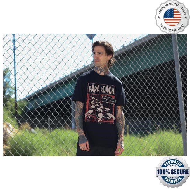Official Papa Roach We’re Coming To Infest Shirts (Black)