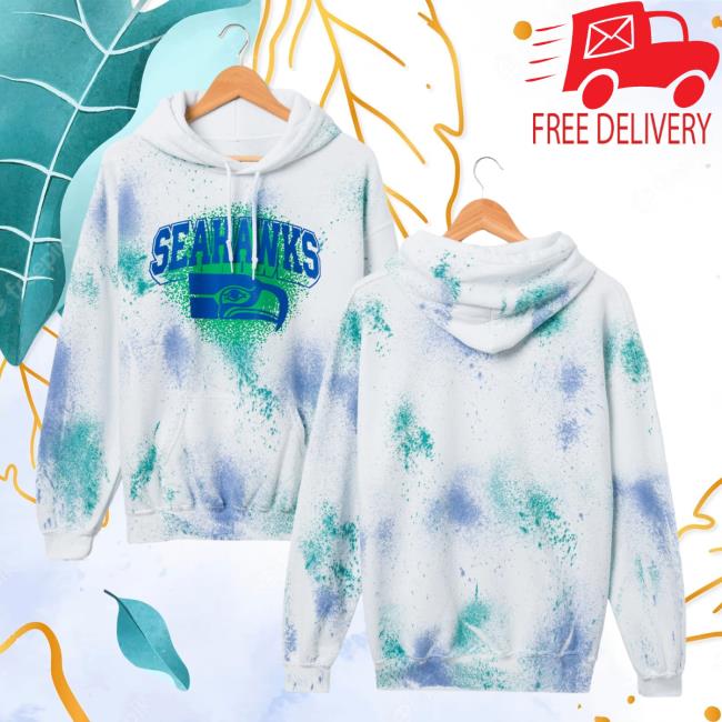 Official Junk Food Apparel Clothing Store Shop Tie-Dye Junkfoodclothing Seattle Seahawks Tie Dye Pullover Sweatshirt