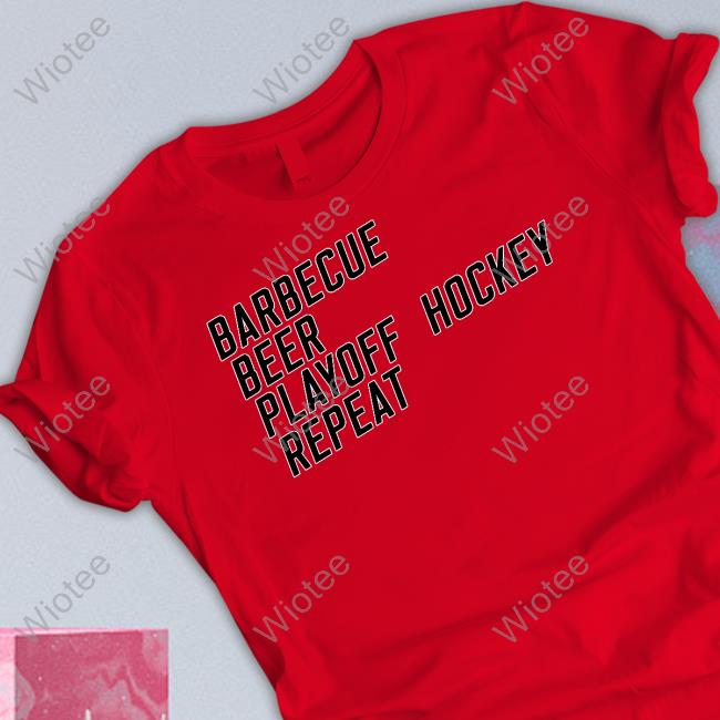 Official Barbecue Beer Playoff Hockey Repeat Crewneck Sweatshirt
