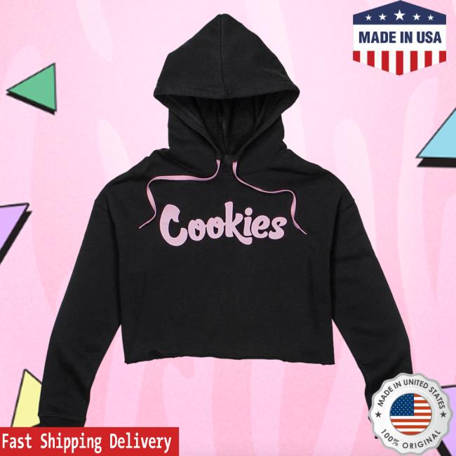 Official Cookies Clothing Merch Womens Crop Top Sweatshirt Black/Pink