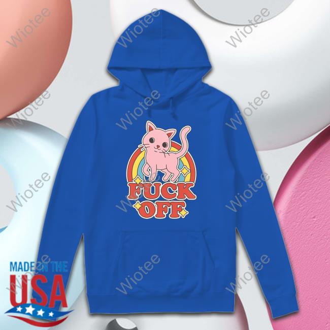 Official Fuck Off Cat Kitten Rainbow T Shirt Fuck Off Rude Offensive Cat Kitten Rainbow Anti-Social T-Shirt