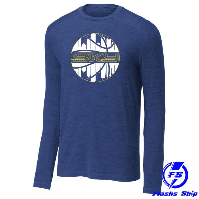 Official Chicago Sky Merch Store City Circle Performance L/S Tee Chicago Sky Apparel Shop ChicagoSky