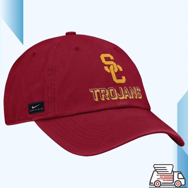 USC Trojans Nike Cardinal SC Interlock Sideline Gameday Unstructured Adjustable Hat USC Bookstores Officical