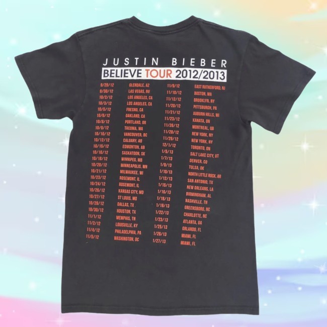 Official Justin Bieber Believe Tour 2012 New T-Shirt - Justin Bieber Official Justin Bieber Believe Tour 2012 Shirt - Justin Bieber